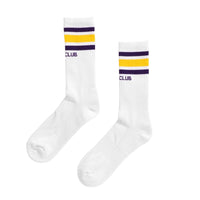 Pro Club Stripe Crew Sock - Men's - Large- Yellow/Purple