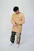 Lastlevel Embroidered Multi Log Crew - Tan - XLG