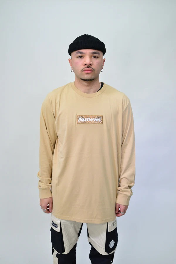 Lastlevel Box Logo Longsleeve Tee - Tan/Tan