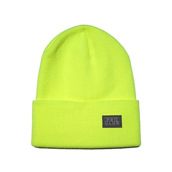 Proclub Cuffed Beanie - Safety Green