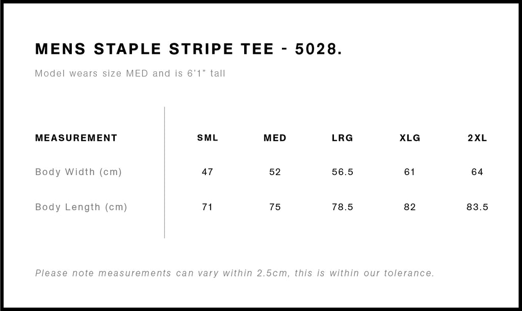 AS Colour Staple Stripe - Black/White - LRG