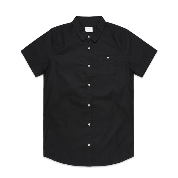 AS Colour Oxford Short Sleeve Shirt - Black - Small