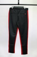 LastLevel Plain Track Pants - Black/Red Panel