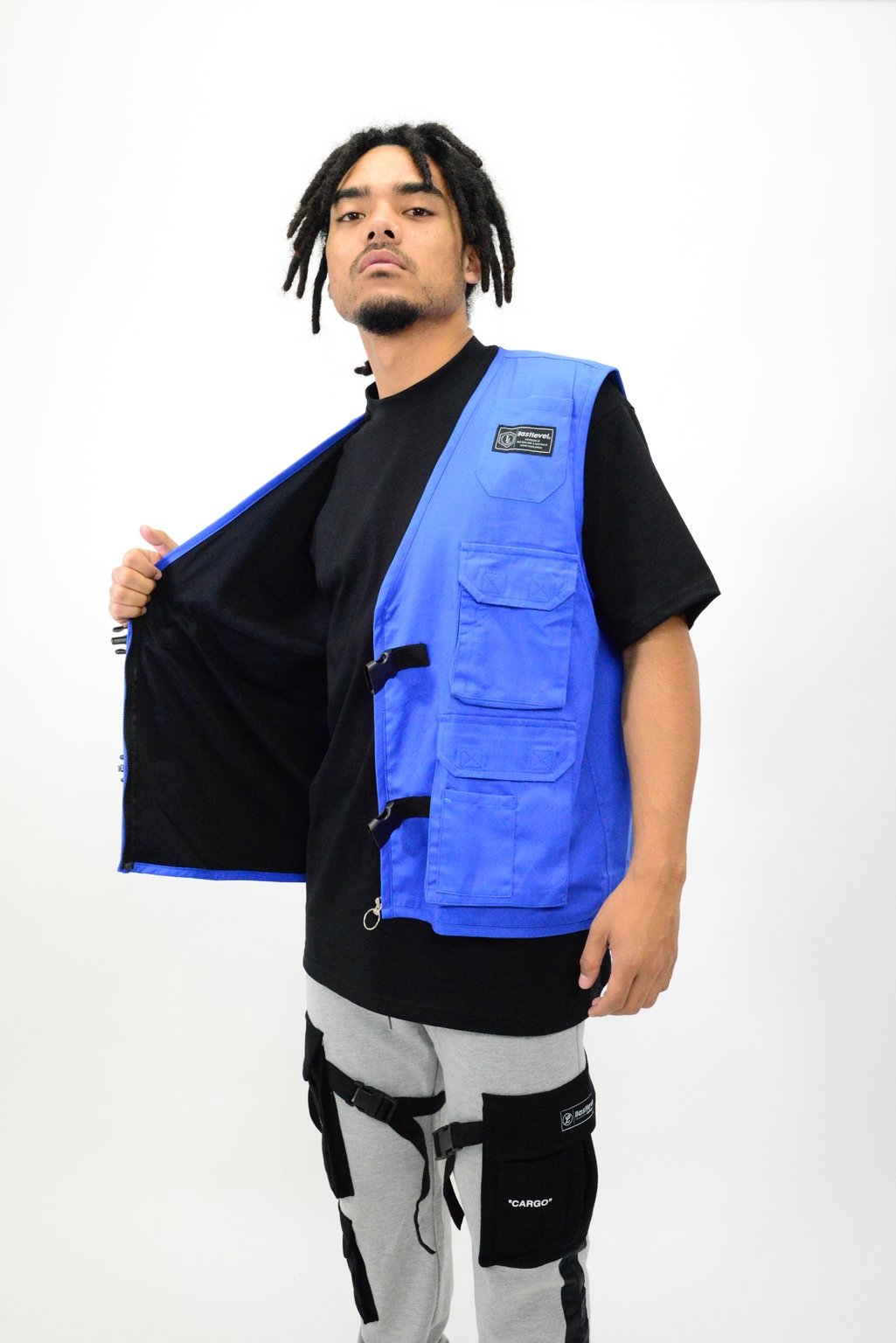 LastLevel Plain Tactical Vest - Royal - Youth Size 8