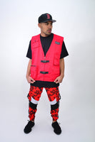 LastLevel Plain Tactical Vest - Red - XS