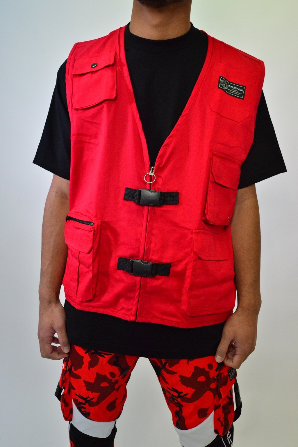 LastLevel Plain Tactical Vest - Red - XS