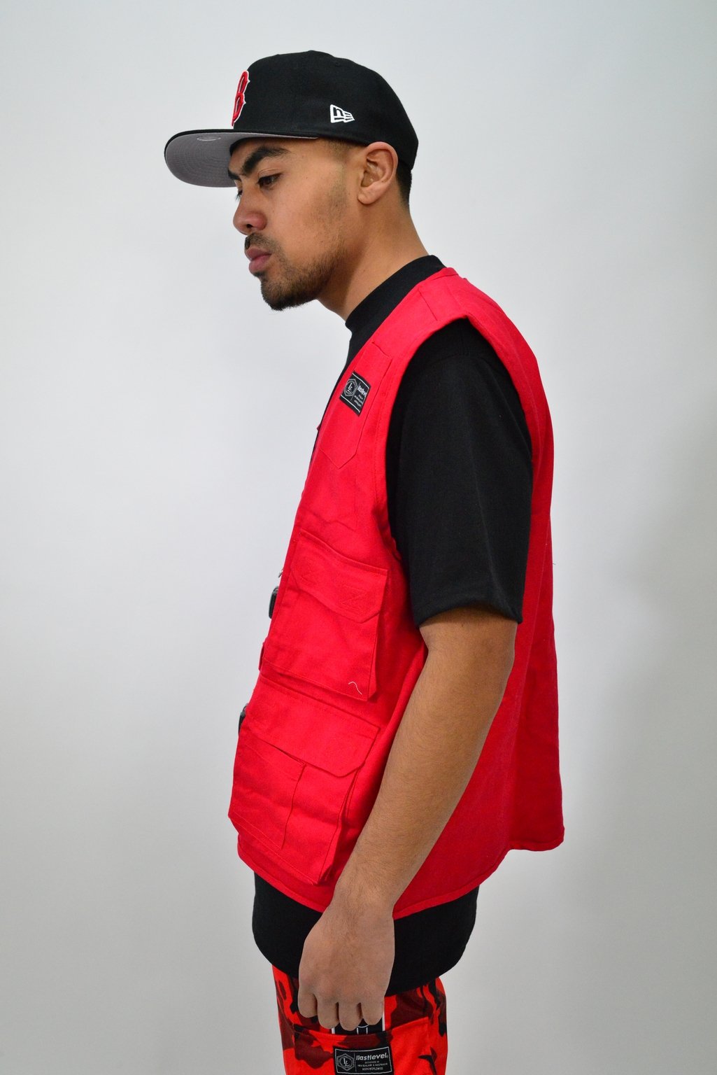 LastLevel Plain Tactical Vest - Red - XS
